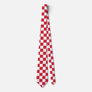 Cravate Drapeau À damiers Rouge Et Blanc Style Motif