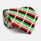 Cravate Drapeau afro-américain et diaspora avec nom (Roulé)