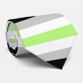 Cravate Drapeau Agender Rayé Fierté (Roulé)