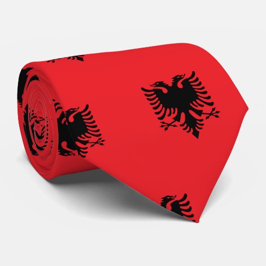 Cravate Drapeau albanais (Roulé)
