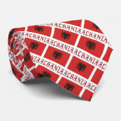 Cravate Drapeau albanais avec votre nom (Roulé)