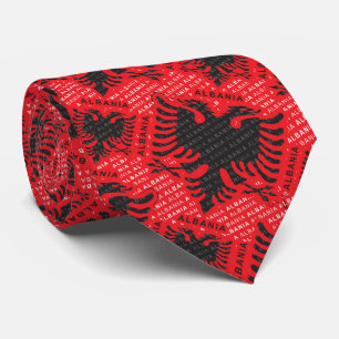 Cravate Drapeau albanais motif 2