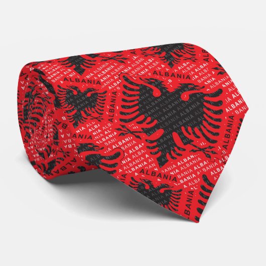 Cravate Drapeau albanais motif 2 (Roulé)