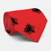 Cravate Drapeau albanais patriotique (Roulé)