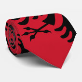 Cravate Drapeau Albanie - Aigle albanais (Roulé)