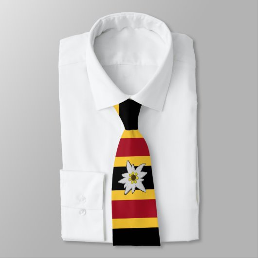 Cravate Drapeau allemand rayures avec Edelweiss (Attaché)