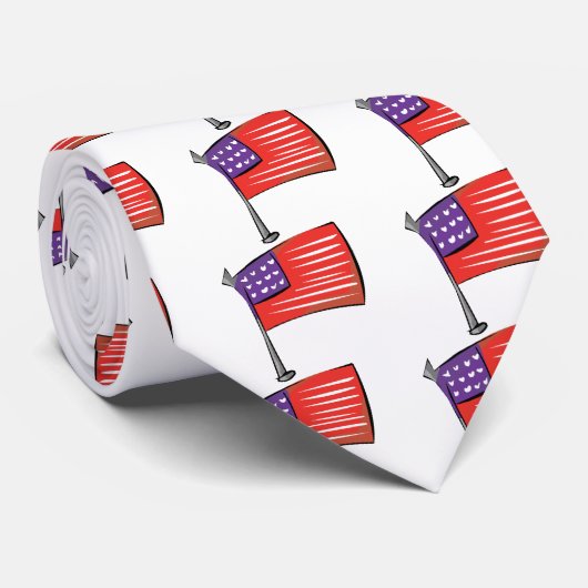 Cravate Drapeau américain (Roulé)
