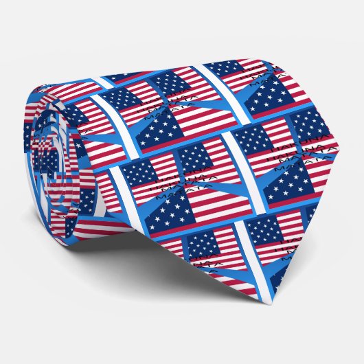 Cravate Drapeau américain avec Hakuna Matata : Design patr (Roulé)
