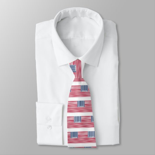 Cravate drapeau américain de code barres (Attaché)
