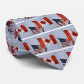 CRAVATE DRAPEAU AMÉRICAIN/DRAPEAU CANADIEN (Roulé)