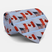 CRAVATE DRAPEAU AMÉRICAIN/DRAPEAU CANADIEN (Roulé)