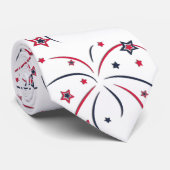 Cravate Drapeau américain et feux d'artifice (Roulé)