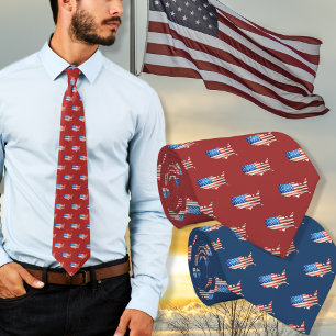 Cravate Drapeau américain Étoiles et rayures Patriotique