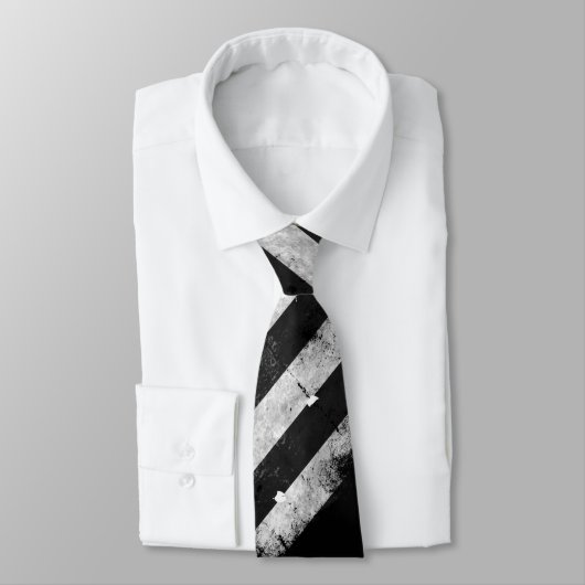 Cravate Drapeau américain grunge noir et blanc (Attaché)