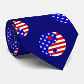 Cravate drapeau américain le patriotique yin yang étoiles  (Roulé)