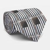Cravate Drapeau américain noir et blanc (Roulé)