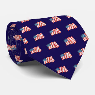 Cravate Drapeau américain patriotique bleu