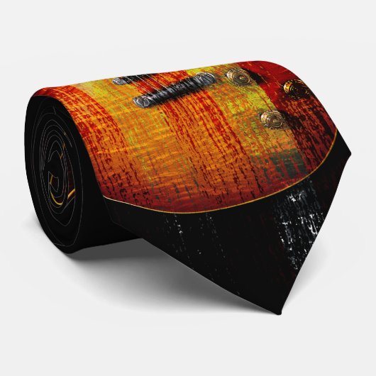 Cravate Drapeau américain Retro Rock Guitare (Roulé)