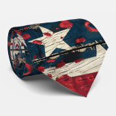 Cravate Drapeau américain rustique imprimé léopard (3) (Roulé)