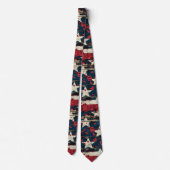 Cravate Drapeau américain rustique imprimé léopard (3) (Dos)