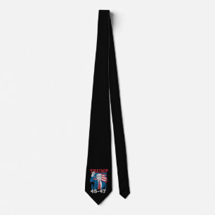 Cravate Drapeau américain Trump 45 47 Vintage Rétro USA