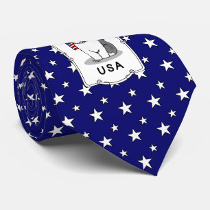 Cravate Drapeau américain Vieux chien anglais (Grey 1)