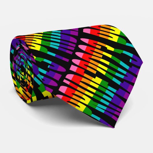 Cravate Drapeau arc-en-ciel LGBT Original 8 Stripes Pride  (Roulé)
