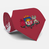 Cravate Drapeau/armoiries de Lettonie (Roulé)