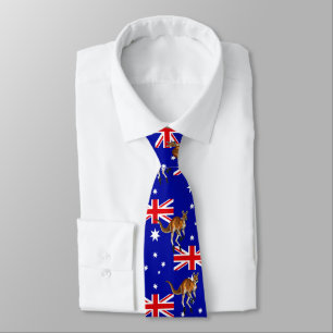 Cravate Drapeau australien à motif de kangourou en arrière