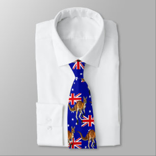 Cravate Drapeau australien avec Motif rouge Kangaroo