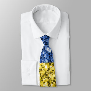 Cravate Drapeau bleu jaune Ukraine parties scintillant fau