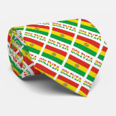 Cravate Drapeau bolivien et bolivien avec votre nom (Roulé)