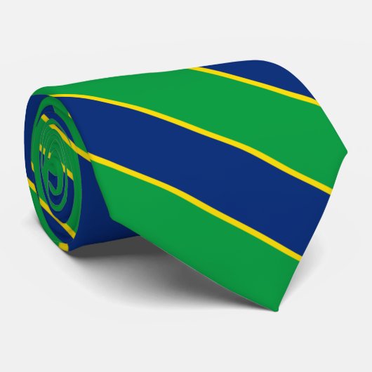 Cravate Drapeau Brésil élégant (Roulé)