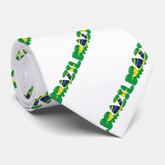 Cravate Drapeau brésilien des textes (Roulé)