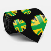 Cravate Drapeau britannique jamaïcain rond brillant (Roulé)