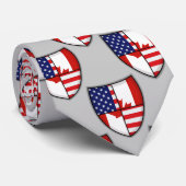 Cravate Drapeau Canadien-Américain de bouclier (Roulé)