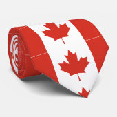 Cravate drapeau canadien blanc (carreau répété) (Roulé)