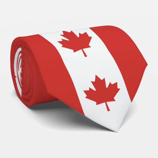 Cravate Drapeau canadien de feuille d'érable (Roulé)