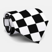Cravate Drapeau Checkered noir et blanc (Roulé)
