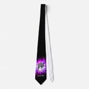 Cravate Drapeau Checkered ; pourpre