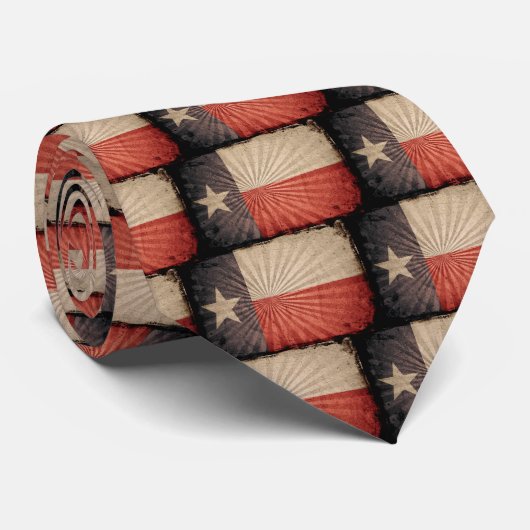 Cravate Drapeau cool Grunge Texas (Roulé)