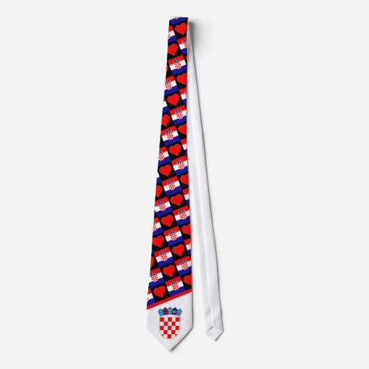 Cravate Drapeau croate Motif de coeur Croatie Fierté natio (Devant)