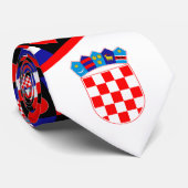 Cravate Drapeau croate Motif de coeur Croatie Fierté natio (Roulé)