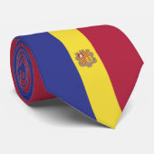 Cravate drapeau d'Andorre (Roulé)