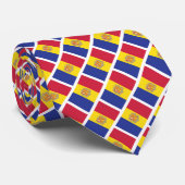 Cravate Drapeau d'Andorre Motif (Roulé)
