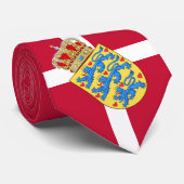 Cravate Drapeau danois & Danemark affaires, voyages / spor (Roulé)