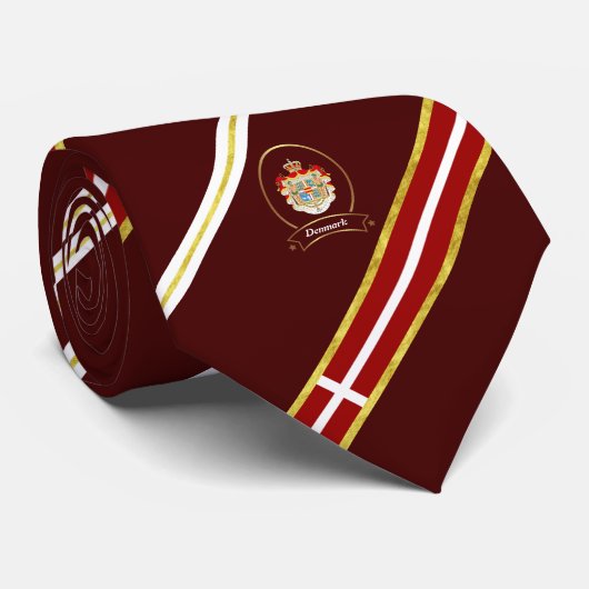 Cravate Drapeau danois de rayures (Roulé)
