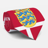 Cravate Drapeau danois et armoiries du Danemark (Roulé)