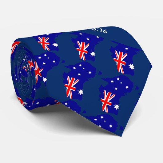 Cravate DRAPEAU D'AUSTRALIE Bleue (Roulé)