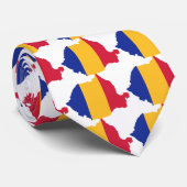 Cravate Drapeau de carte de la Roumanie (Roulé)